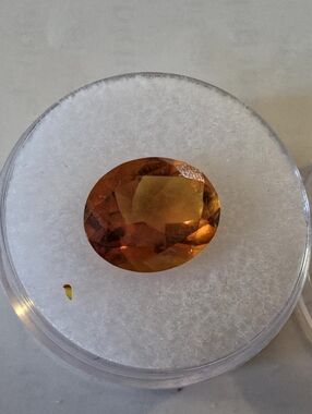 Madeira Citrine Gemstone 4ct 12x10mm Deep Orange Natural Stone
